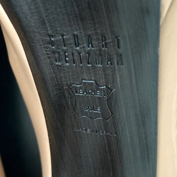 STUART WEITZMAN Pointed Toe Platform Stiletto Leather Heels Nude Tan - Picture 9 of 10